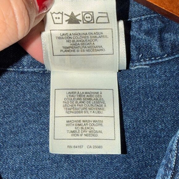 Vintage Disney Store Seven Dwarfs Embroidered Denim Shirt Button Front M - Picture 6 of 11